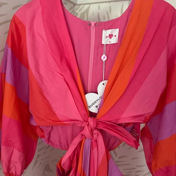 Buddy Love Pink and Orange Maxi Dress - Picture 5 of 5